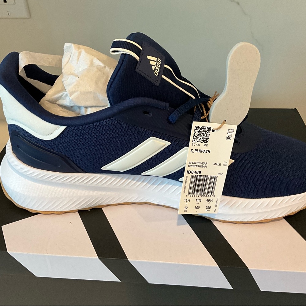 NEW IN BOX MEN’S ADIDAS X_PLRPATH SHOES NAVY WITH WHITE STRIPE SIZE 12